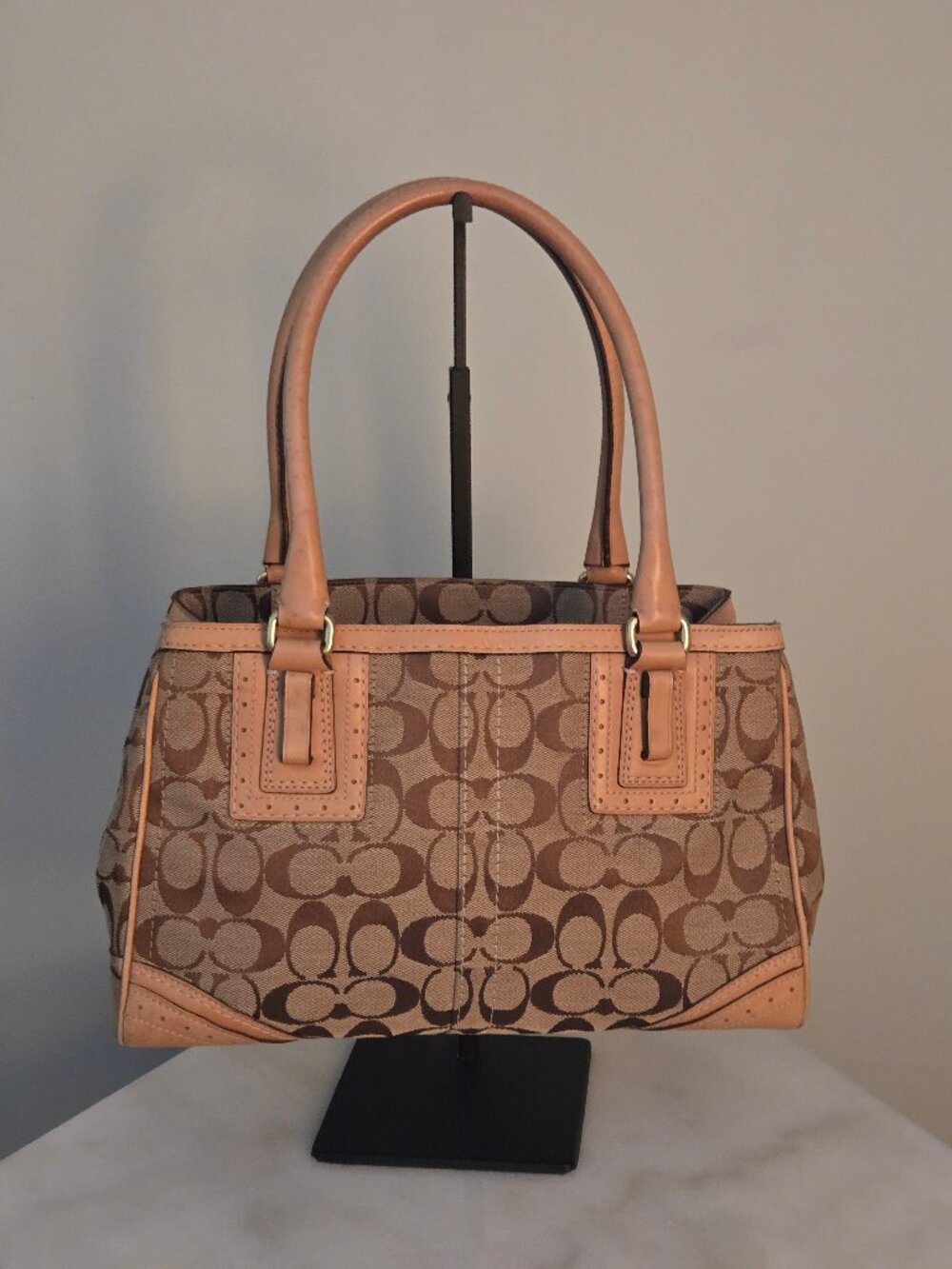Coach Signature Canvas with Leather Trim